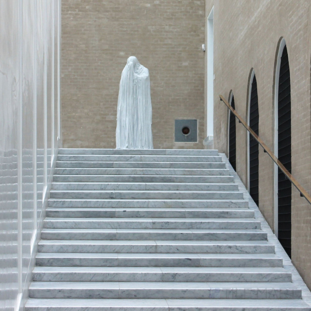 Classic ambiance highlighted with White Carrara Marble 3X6 Honed in a refined decorative setting