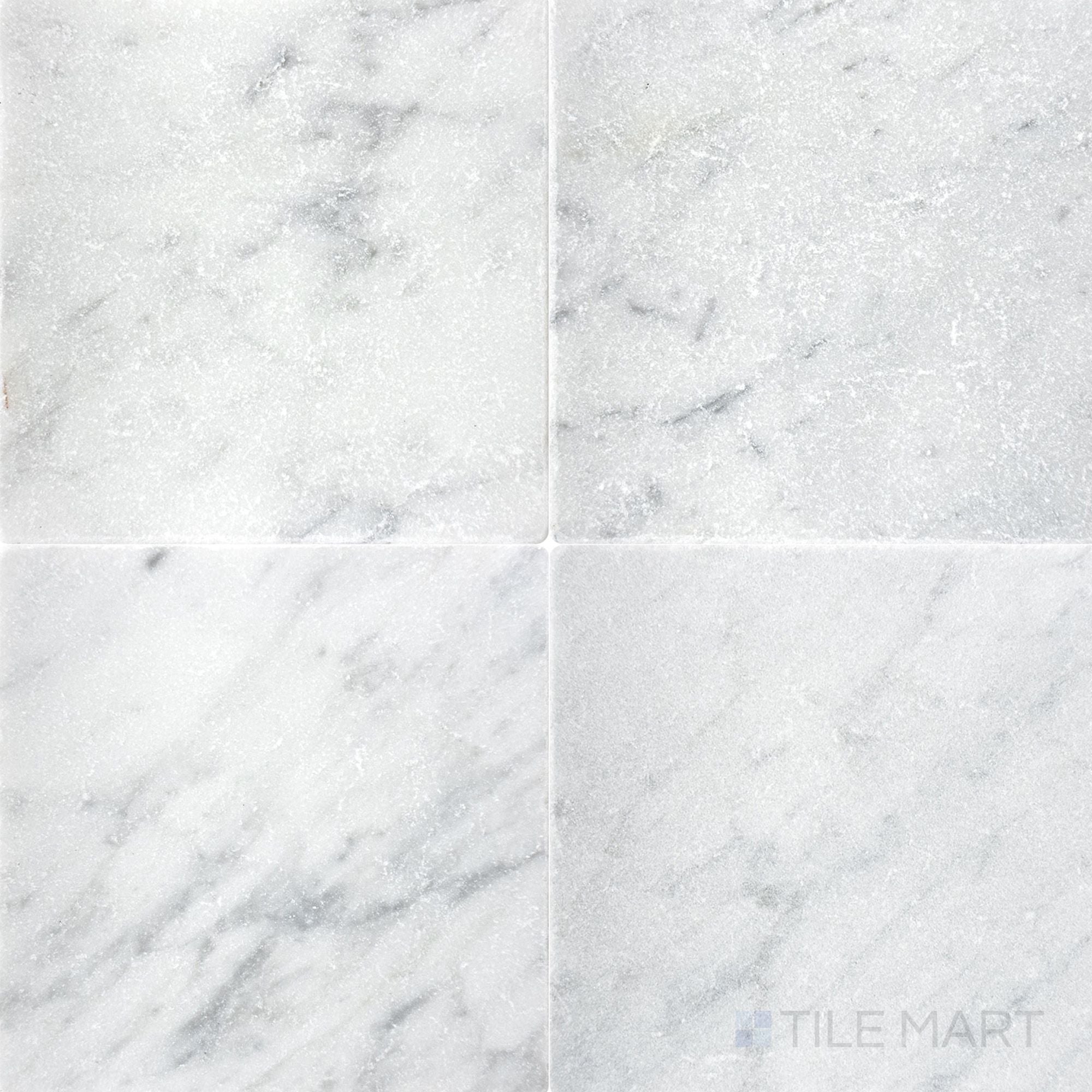 White Carrara 6X6 Tumbled Marble Tile | Tilemart