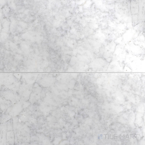 White Carrara 18X36 Polished Marble Tile