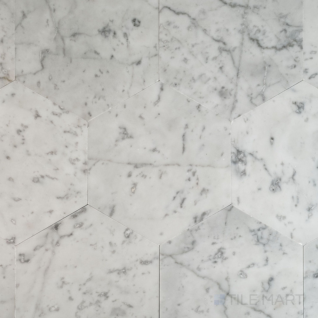 Overhead shot of White Carrara Marble 6