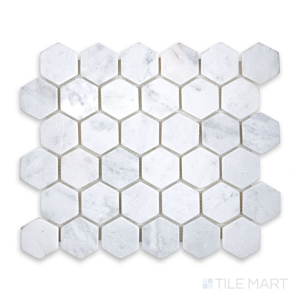 Mosaic display of White Carrara Marble 2