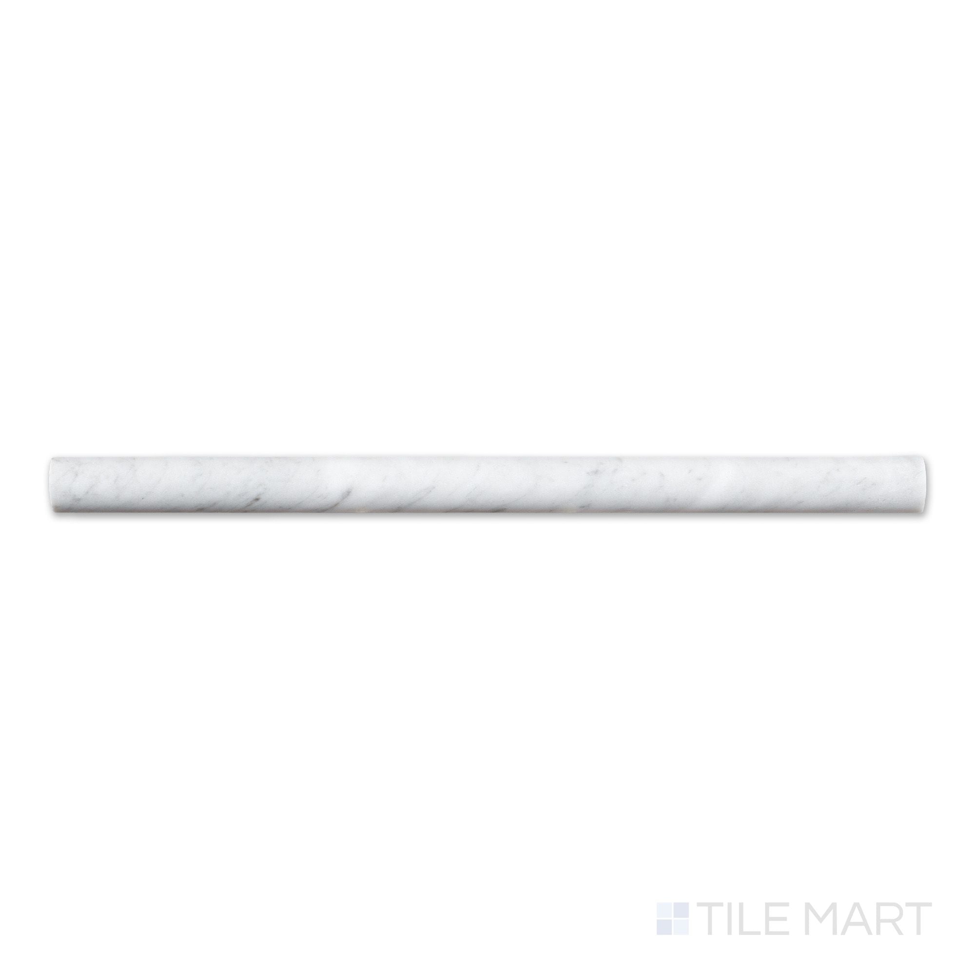 White Carrara 3/4X12 Polished Marble Pencil Liner | Tilemart
