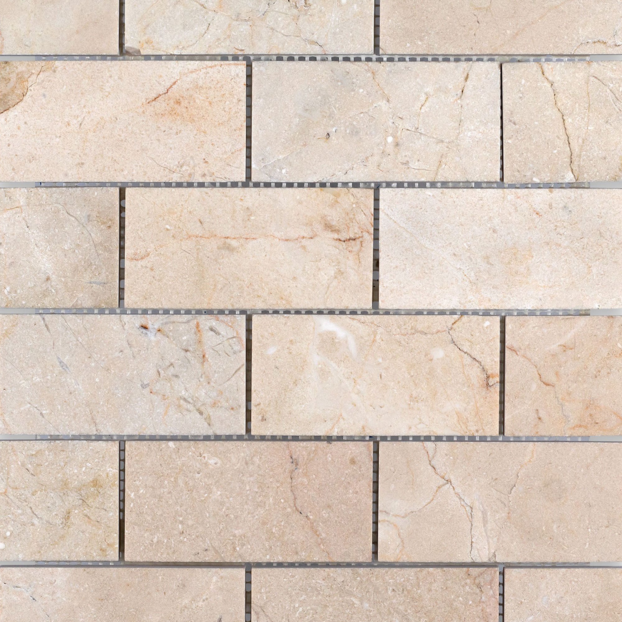 Crema Marfil 2X4 Brick Honed Marble Mosaic | Tilemart