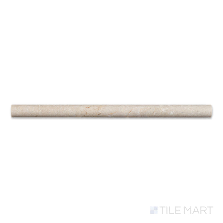 Overhead image of Crema Marfil Marble 0.75x12 honed standard liner, a thin matte strip in soft beige with light veining.
