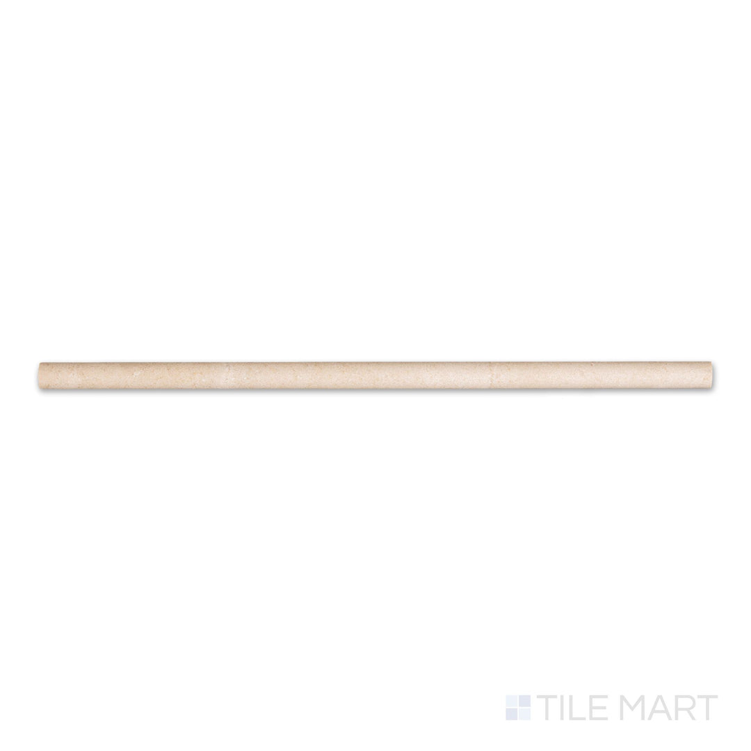 Flat-lay of Crema Marfil Marble 0.5x12 honed mini liner, a narrow matte beige marble strip ideal for fine detailing.