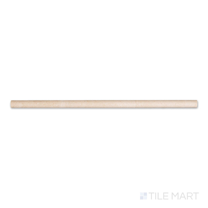 Flat-lay of Crema Marfil Marble 0.5x12 honed mini liner, a narrow matte beige marble strip ideal for fine detailing.