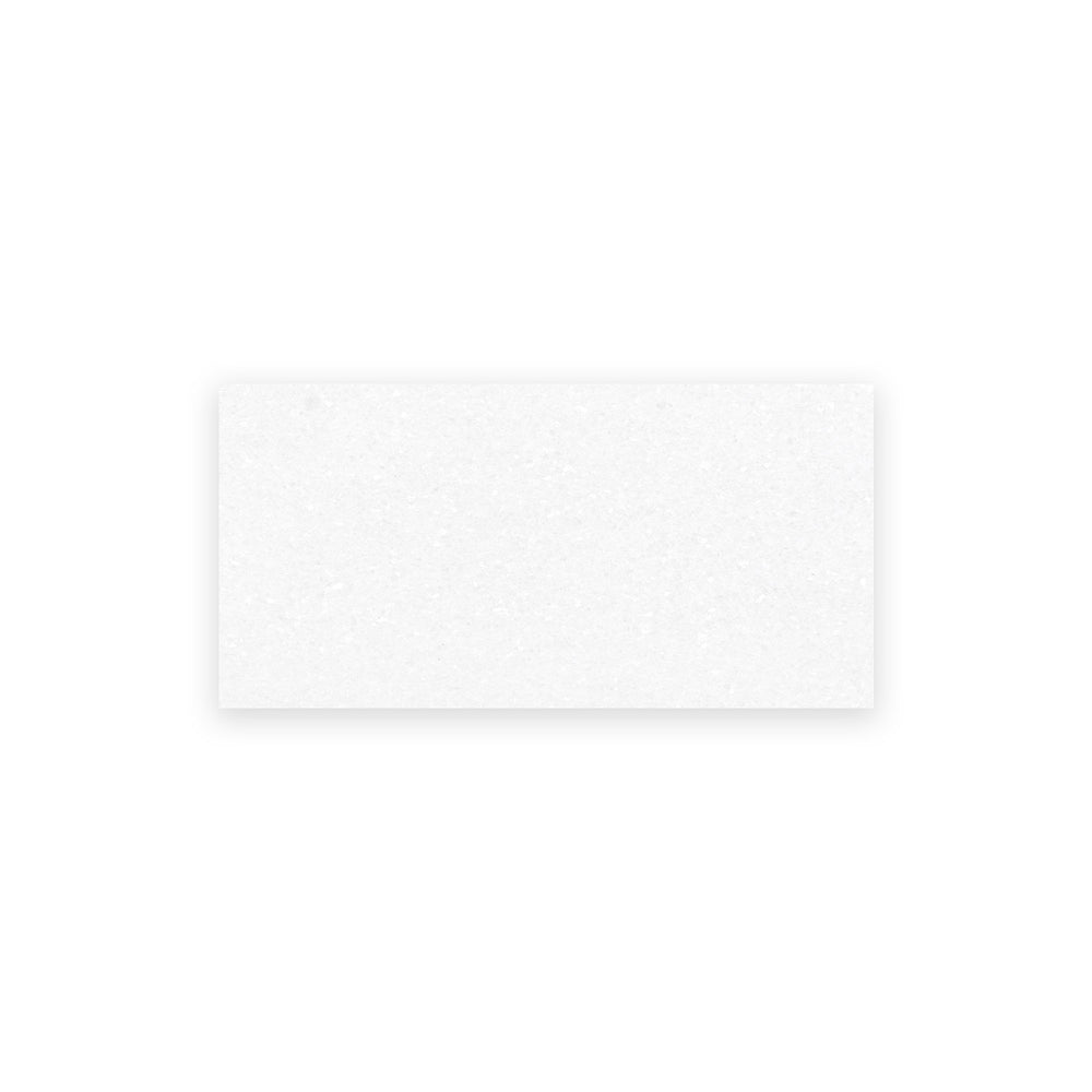 Top-view of Thassos White Marble 6x12 tile in honed finish, featuring smooth texture and brilliant white hues for a timeless look.