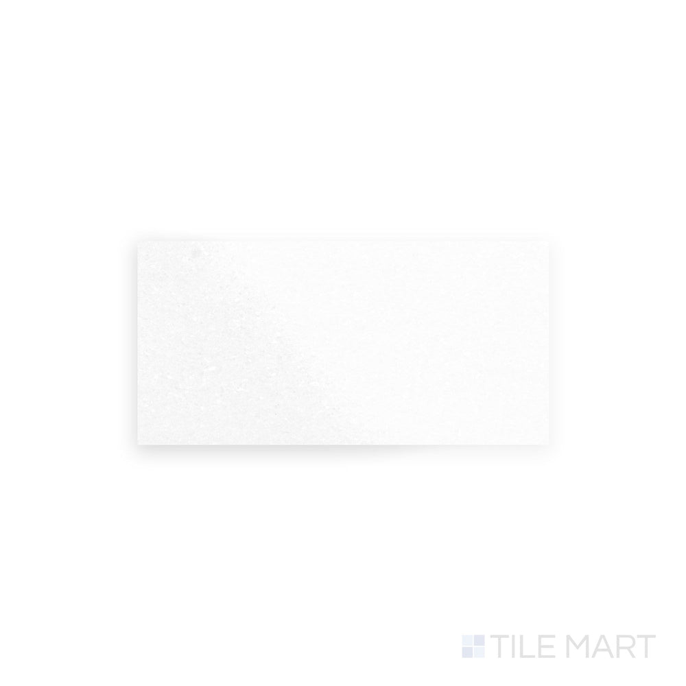 Overhead image of Thassos White Marble 6x12 polished tile, with sleek finish and vibrant white tone ideal for elegant surfaces.