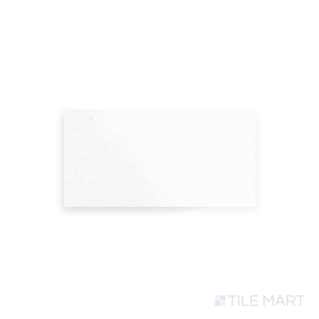 Overhead image of Thassos White Marble 6x12 polished tile, with sleek finish and vibrant white tone ideal for elegant surfaces.