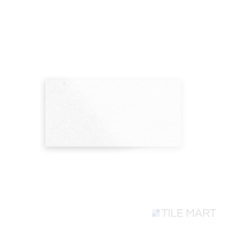 Overhead image of Thassos White Marble 6x12 polished tile, with sleek finish and vibrant white tone ideal for elegant surfaces.