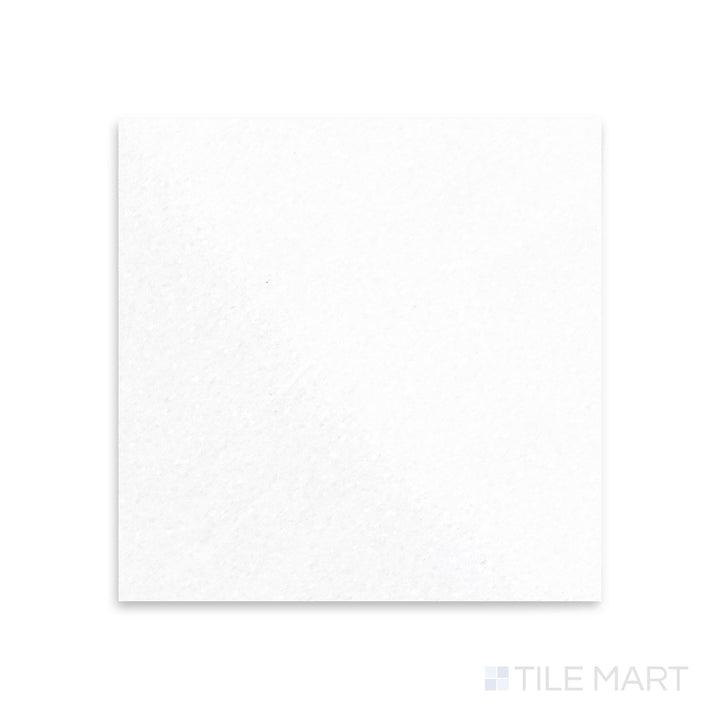 Polished 18x18 Thassos White Marble tile captured from a top-down view, delivering high-gloss shine with immaculate white tones.