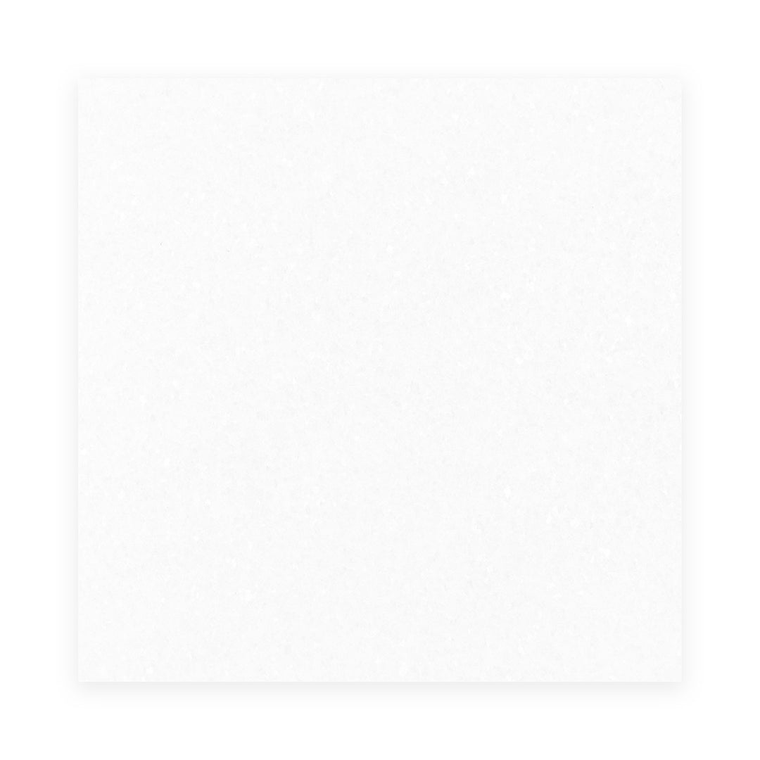 Top-down image of Thassos White Marble 24x24 tile in honed finish, featuring expansive surface coverage and smooth matte texture in classic white.