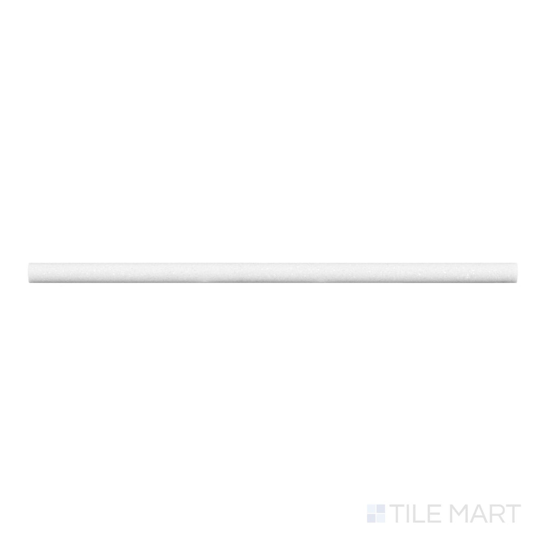 Top-down image of Thassos White Marble 0.5x12 honed mini liner, a narrow matte-finished white marble strip ideal for accents.