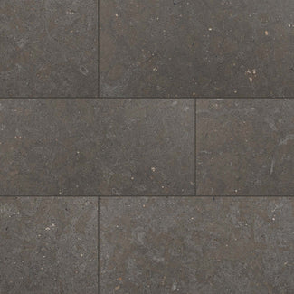 Full view of Lagos Blue Limestone 12x24 Honed Tile featuring cool undertones in a linear rectangular layout with refined matte texture.