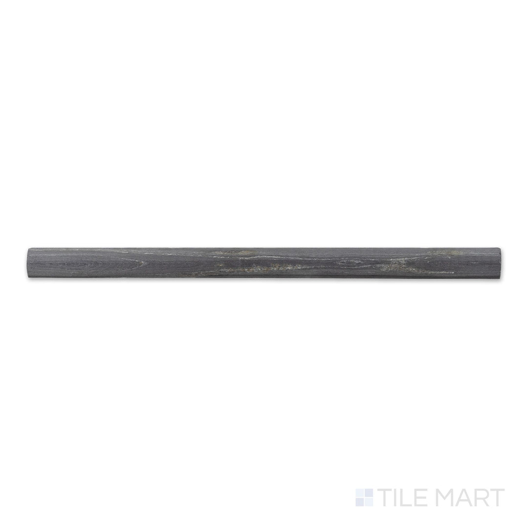 Indian Black Slate 0.75x12 honed standard liner, a slim matte-finished dark gray slate strip with natural stone texture.