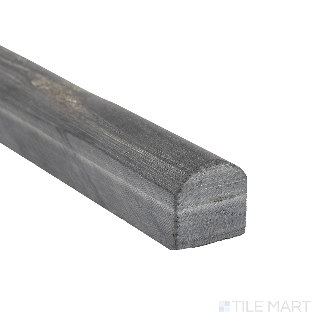 Corner detail of Indian Black Slate 0.75x12 honed standard liner showing sleek matte texture and deep natural tone.