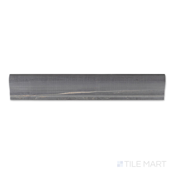 Indian Black Slate 2x12 honed standard chair rail, a rectangular dark slate piece with a smooth honed surface and subtle edge detailing.