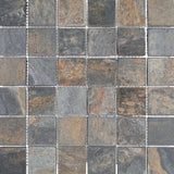California Gold 2" Square Tumbled Slate Mosaic