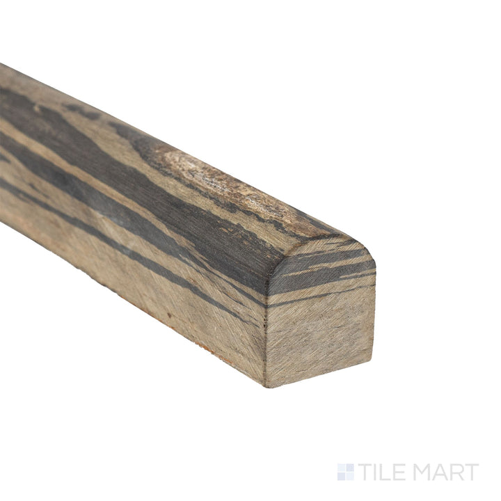 From a detailed corner view, California Gold Slate 0.75x12 honed standard liner displays rich color variation and matte tone.