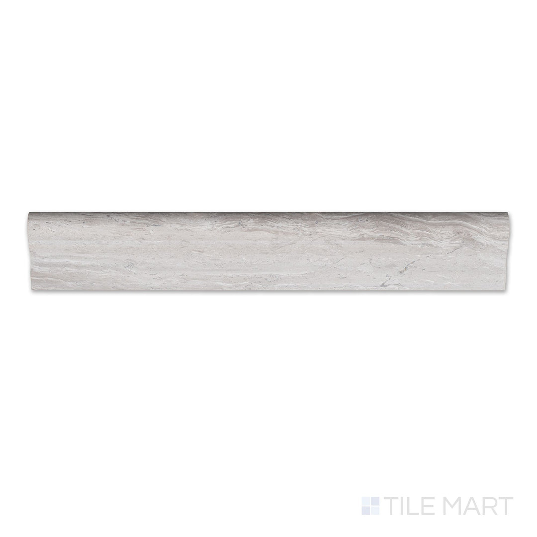Haisa Light Marble 2x12 honed grand chair rail, a soft beige-gray marble accent piece with a smooth matte finish and elegant profile.