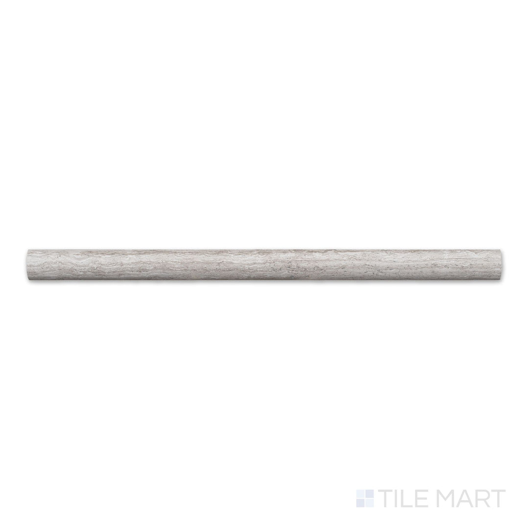 Haisa Light Marble 0.75x12 honed standard liner, a narrow rectangular strip in light gray marble with a clean honed surface.