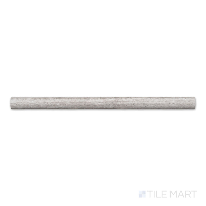 Haisa Light Marble 0.75x12 honed standard liner, a narrow rectangular strip in light gray marble with a clean honed surface.