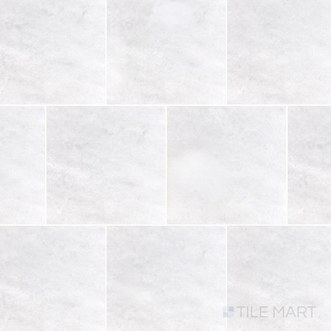 Polar White marble 12x12 tile with a honed surface and soft natural variation