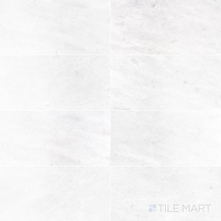 Polar White marble 12x24 tile with a polished surface and clean luminous character