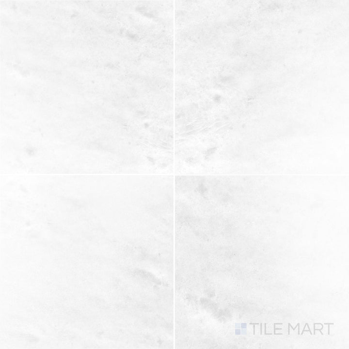 Polar White marble 18x18 tile with a polished finish and crisp reflective surface