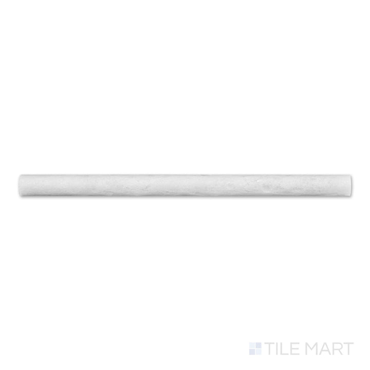 Polar White Marble 0.75x12 honed standard liner, a narrow white marble strip with a smooth matte surface.