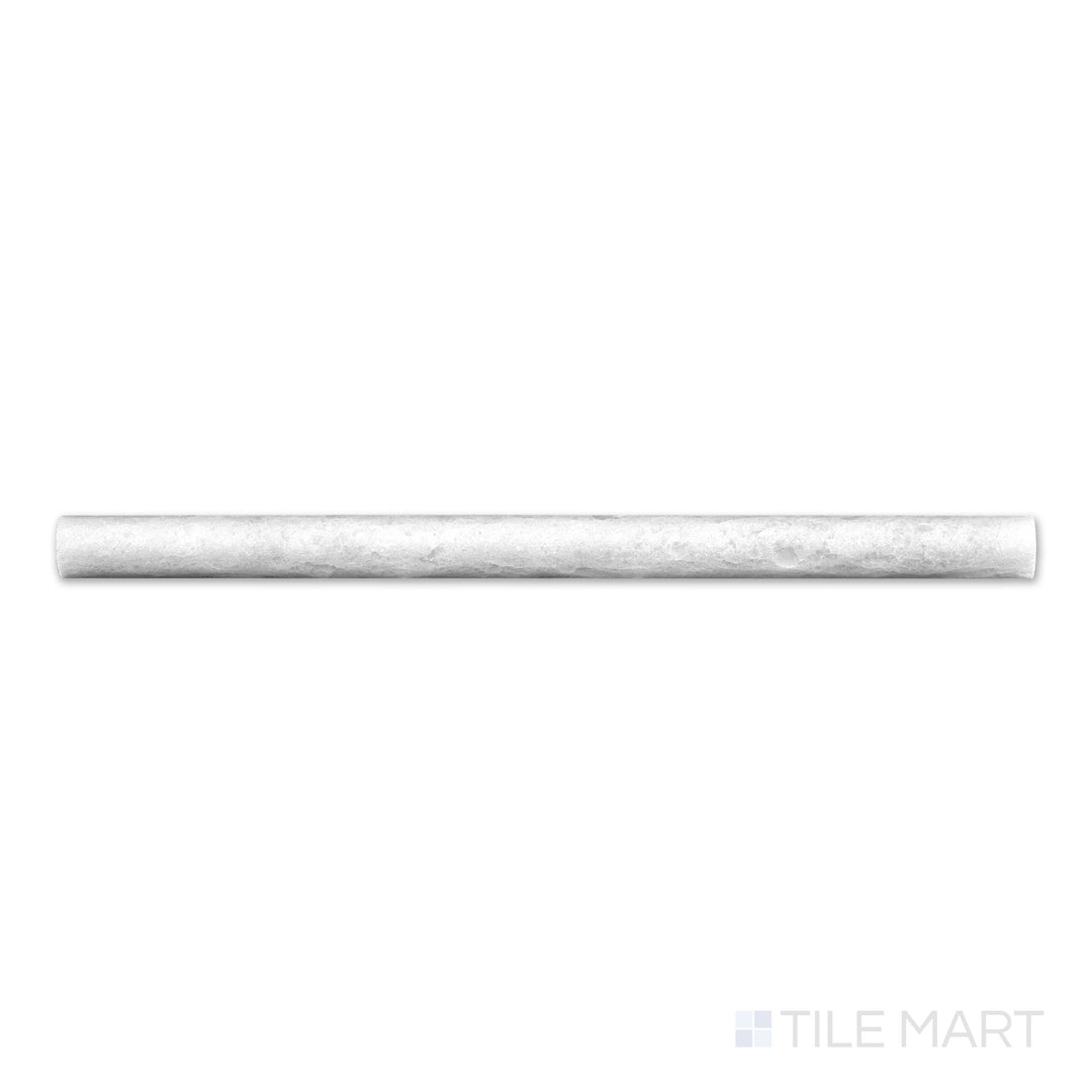 Polar White Marble 0.75x12 polished standard liner, a slim polished white marble tile strip with a reflective finish.