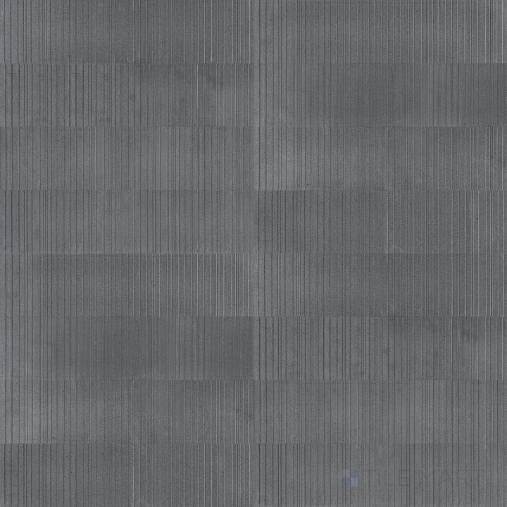 Ravello Black basalt 6x24 fence tile with bold linear design and textured stone character