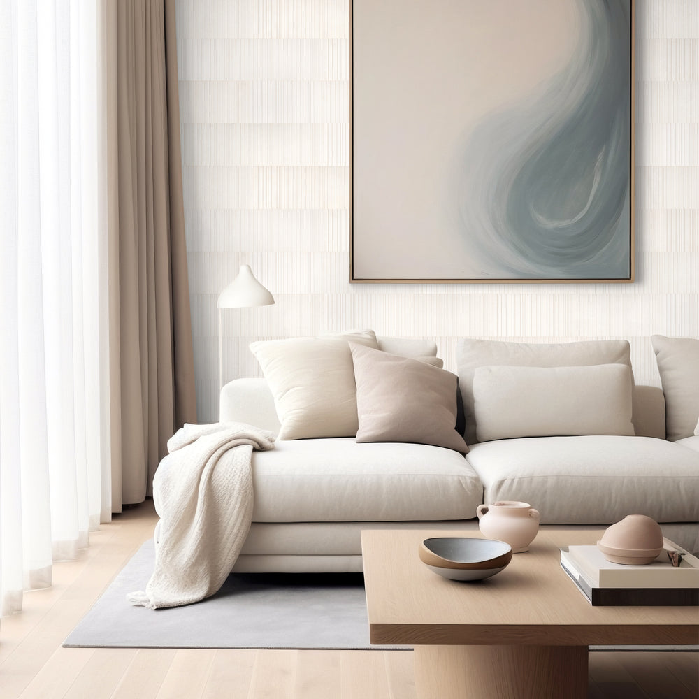 Ravello Lymbra limestone 6x24 fence tile displayed in a refined setting with layered natural stone detail