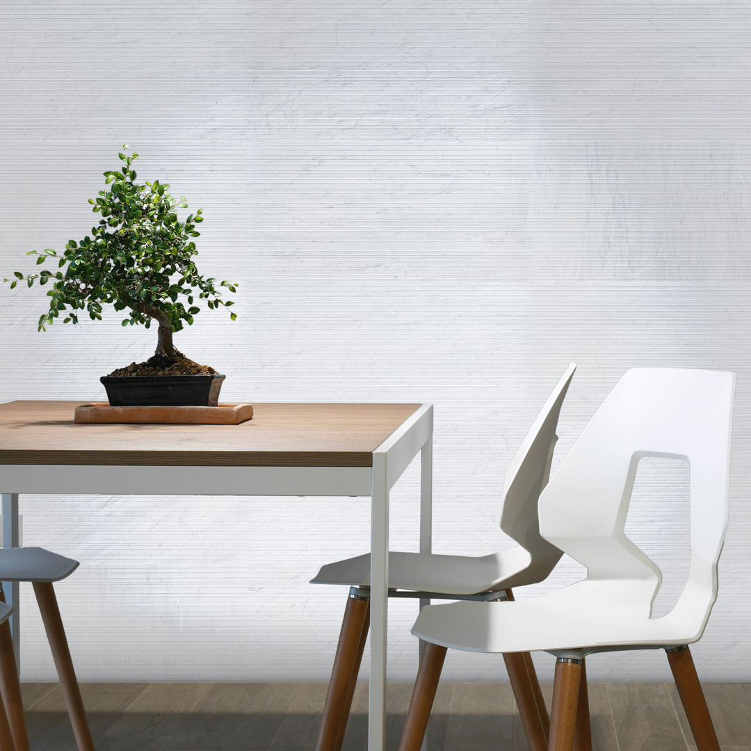 Ravello White Carrara marble 12x24 horizon tile featured in an elevated setting with clean lines and classic stone character