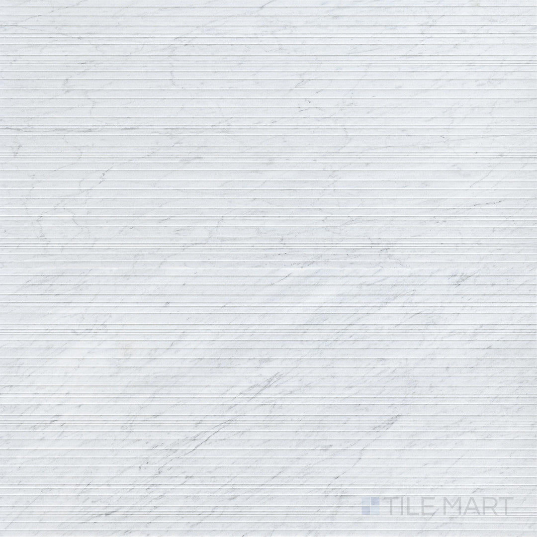 Ravello White Carrara marble 18x36 horizon tile with bold scale and refined marble character
