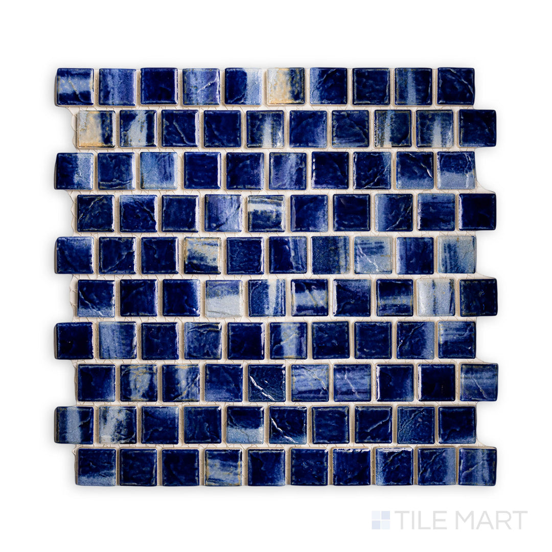 Nami 1-1/8X1-1/8 Square Wave Crest Glossy Mosaic