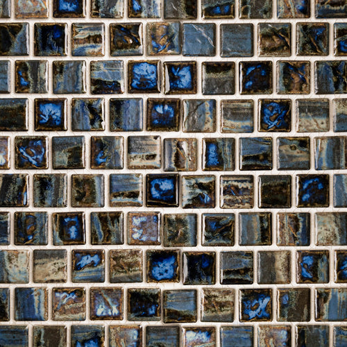 Nami Shoreline 1-1/8" Square Glossy Porcelain Mosaic