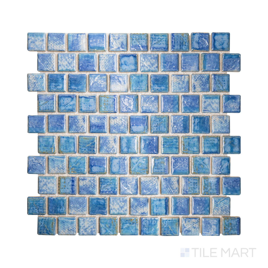 Tokyo 1-1/8X1-1/8 Square Icy Blue Semi Gloss Mosaic