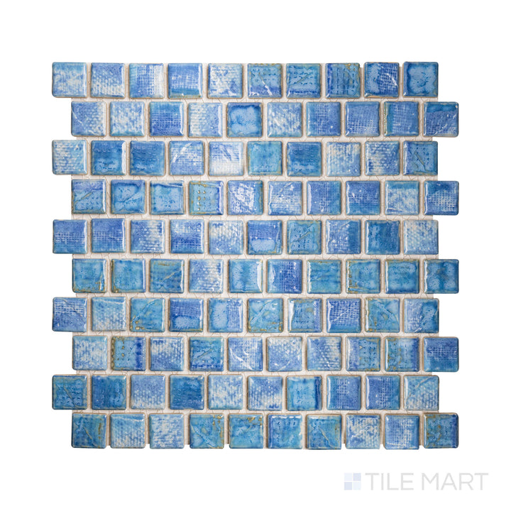 Tokyo 1-1/8X1-1/8 Square Icy Blue Semi Gloss Mosaic