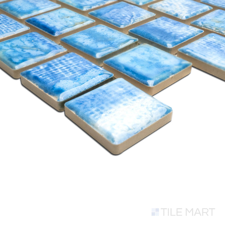 Tokyo 1-1/8X1-1/8 Square Icy Blue Semi Gloss Mosaic