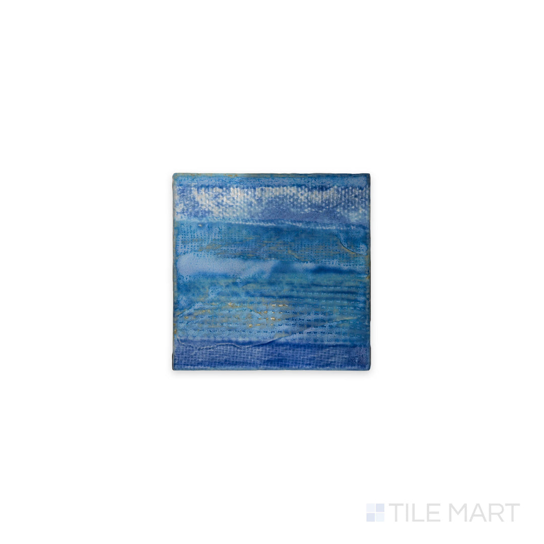 Close-up image showcasing the TOKYO ICY BLUE 6X6 showing off its intricate design and polished SEMI GLOSS. Its depth of color adds a subtle yet striking visual impact.