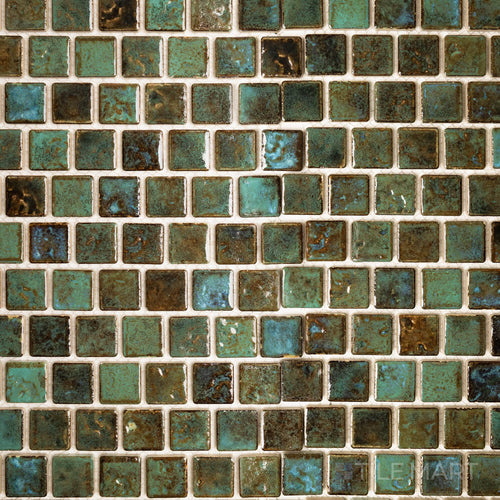 Joya Verde 1" Square Semi Gloss Porcelain Mosaic