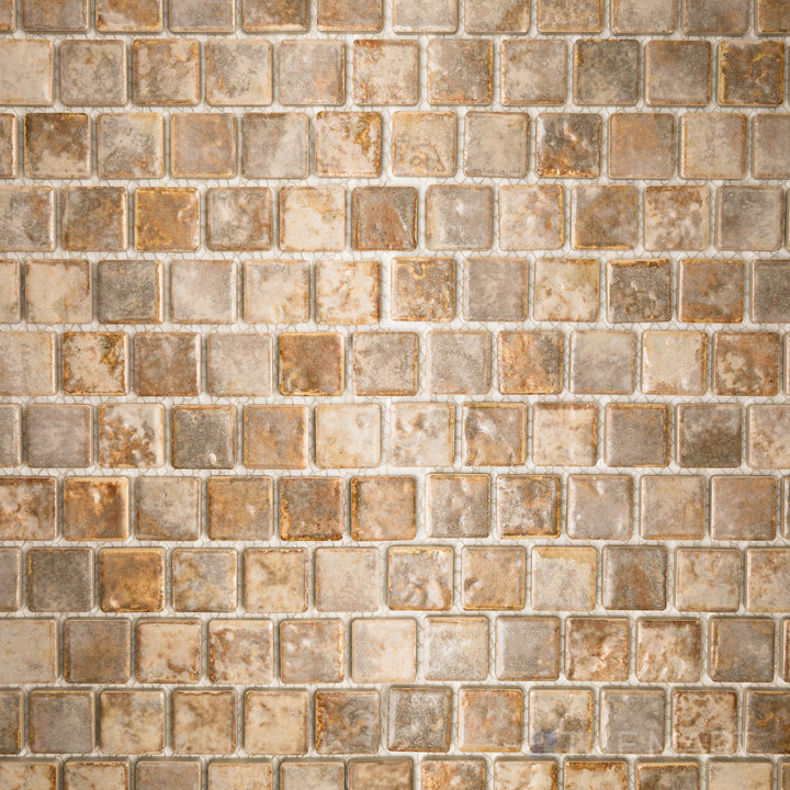 Joya 1X1 Square Gold Semi Gloss Mosaic