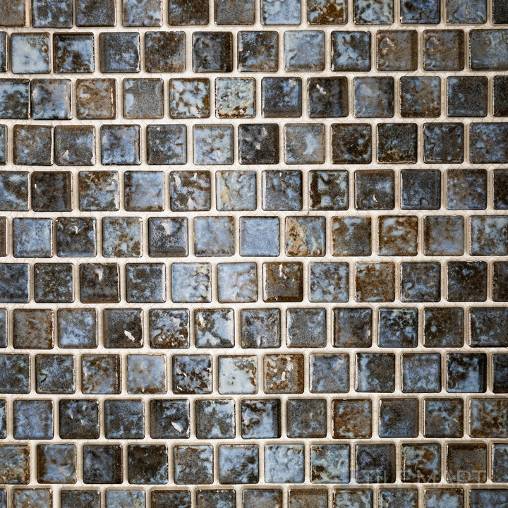 Aerial look highlighting the JOYA 100 COTTO 1X1 in SEMI GLOSS finish. This tile offers a contemporary finish, ideal for creating bold designs.