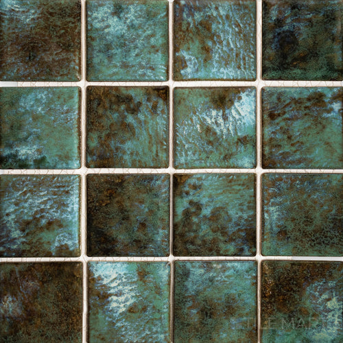 Joya Verde 3" Square Semi Gloss Porcelain Mosaic