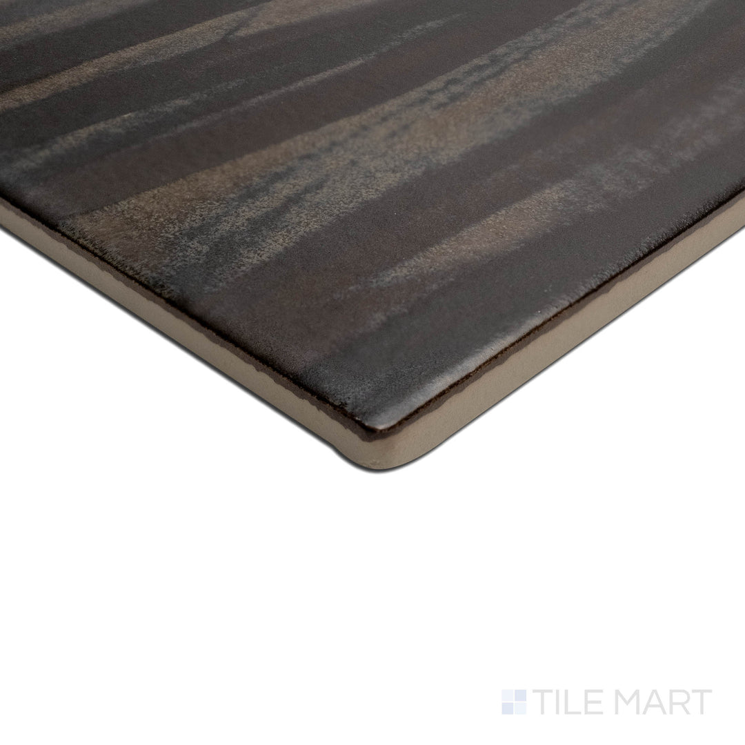 Corner detail emphasizing the craftsmanship of KAWA SYMPHONY 6X6, capturing the precision-cut edges and rich texture of the PORCELAIN material. The clean lines provide a sharp, polished look for intricate tiling projects.