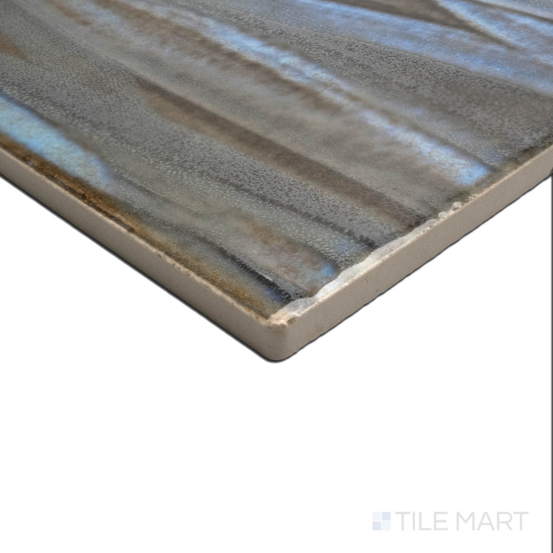 A unique angle highlighting the fine texture of KAWA SATIN OAK 6X6, capturing the precision-cut edges and rich texture of the PORCELAIN material. The clean lines provide a sharp, polished look for intricate tiling projects.