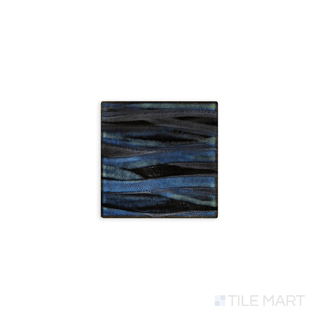 Close-up image showcasing the KAWA SMOKY BLUE 6X6 showing off its intricate design and polished SEMI GLOSS. Perfect for pairing with a range of interior styles and color palettes.