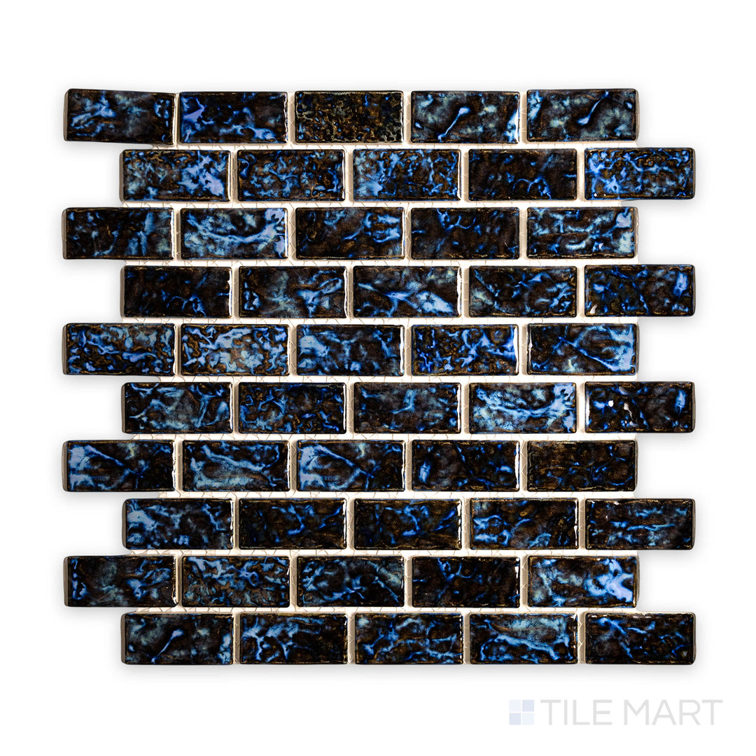 Licata 1-1/8X2-1/4 Rectangle Blue Blend Glossy Mosaic