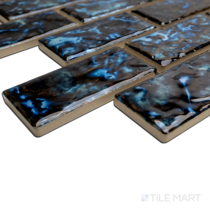 Licata 1-1/8X2-1/4 Rectangle Blue Blend Glossy Mosaic